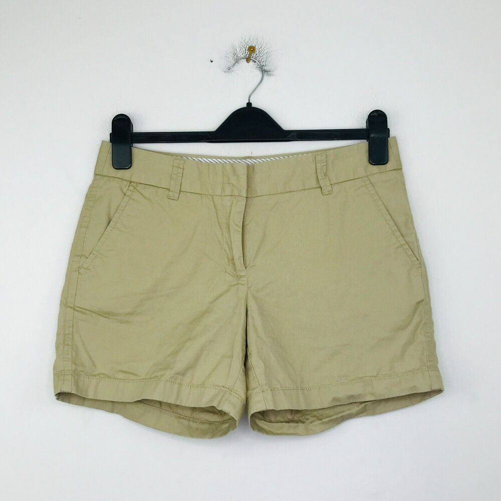 J Crew Women's 4 Shorts Khaki Solid 5" Cotton Slash Pocket Chino 21760 CF11